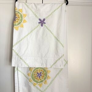 Pottery Barn Kids White Patchwork Detail Shower Curtain 72" x 72"